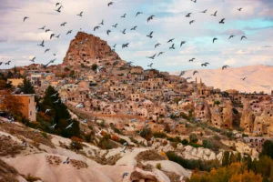 best sunset spots in cappadocia-uchisar castle&pigeon valley